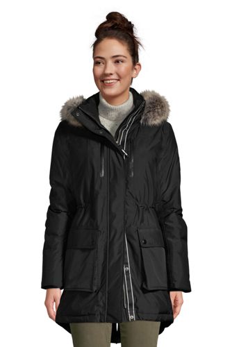 ladies parka jacket with fur hood