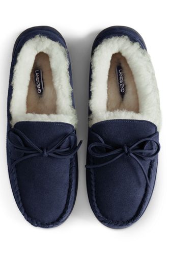 mens shearling moccasin slippers