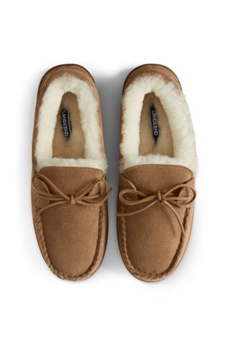 lined moccasin slippers