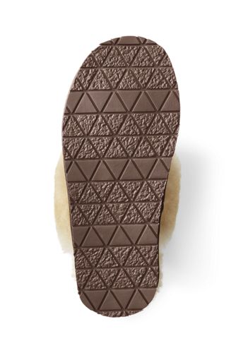lands end women's shearling scuff slippers