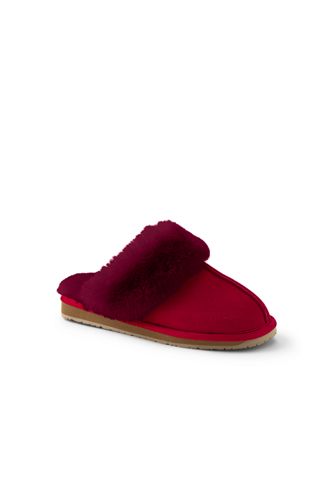 lands end women's shearling scuff slippers