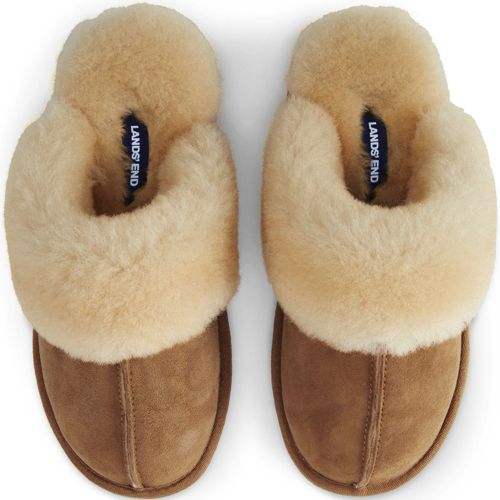 Lands end women's cheap shearling scuff slippers