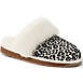 Women's Suede Leather Fuzzy Shearling Fur Scuff Slippers, Front