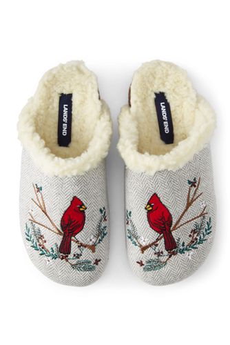 cardinal bird slippers