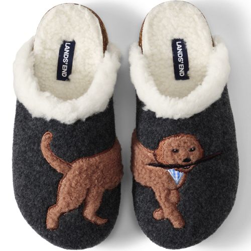 Lands end shearling online scuff slippers