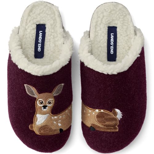 House slippers moccasins fuzzy slippers Lands End