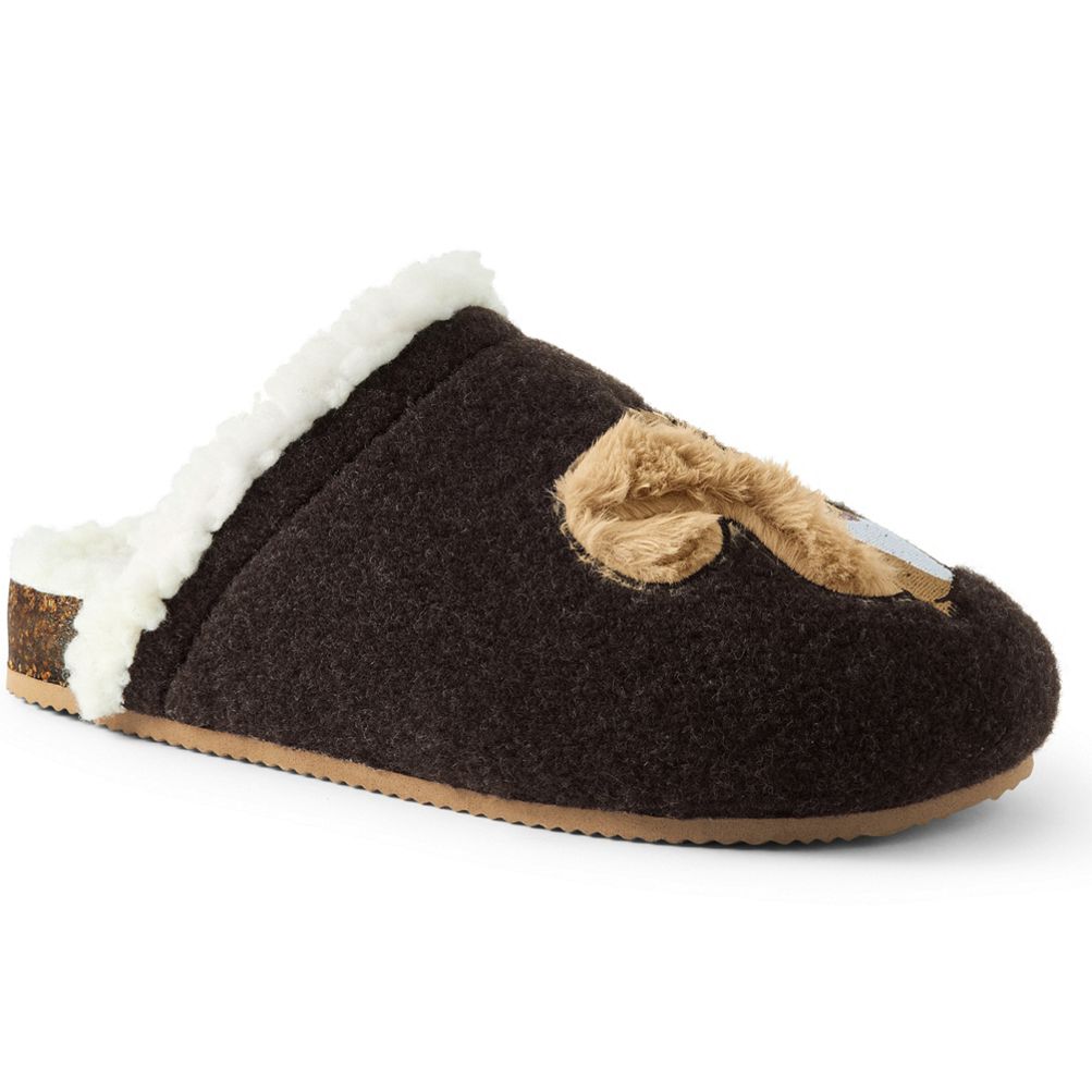 Lands end womens felt best sale scuff slippers