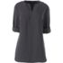 Women's Petite Roll Sleeve Splitneck Tunic Soft Blouse, Front