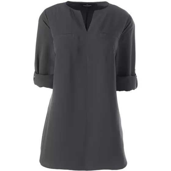 Women's Roll Sleeve Splitneck Tunic Soft Blouse - primary