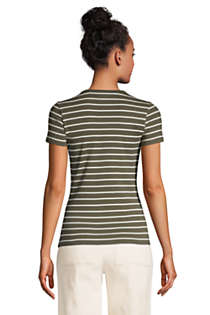 Women's Lands End Striped T Shirt Large