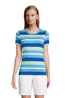 Women's Stripe Cotton Rib Crew Neck T-shirt