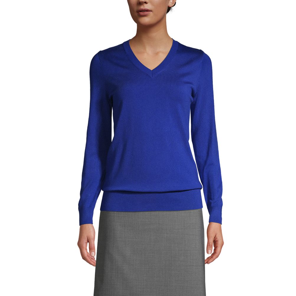 Petite v outlet neck sweater