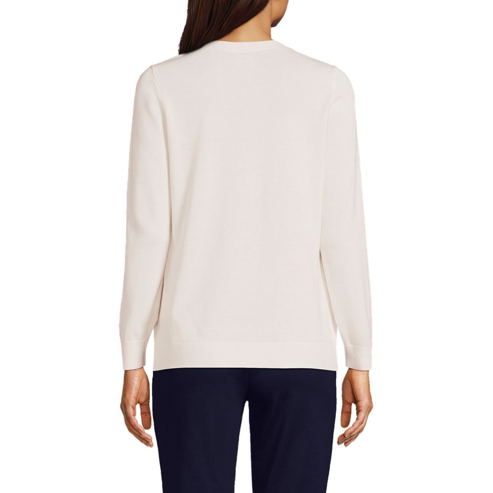 Women's Cotton Modal V-neck Cardigan Sweater | Lands' End