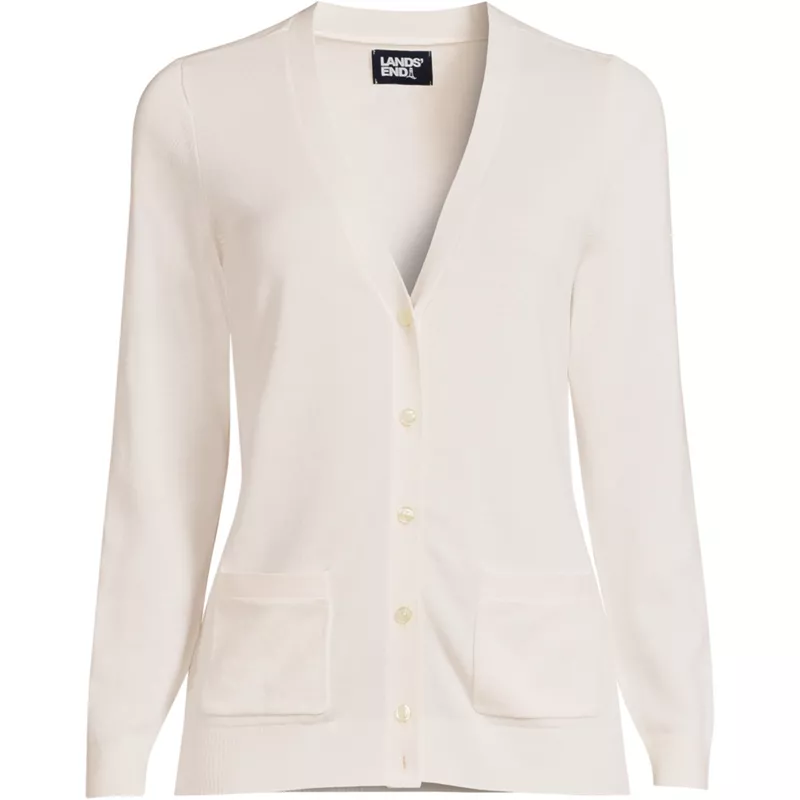Women's Cotton Modal V-neck Cardigan Sweater, Front
