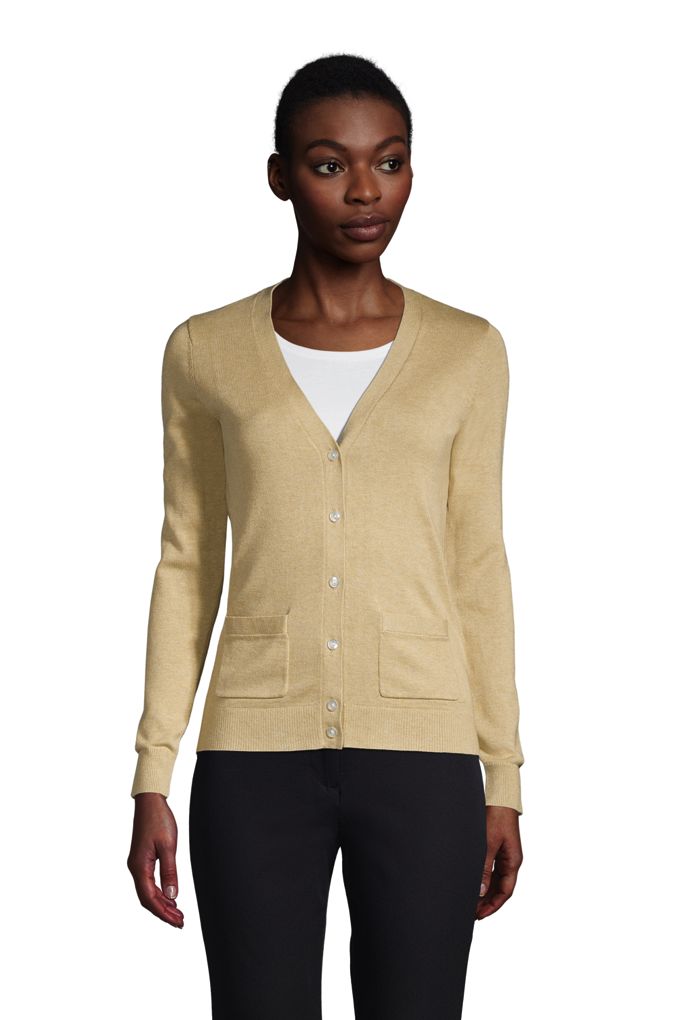 Lands' EndWomen's Cotton Modal Vneck Cardigan Sweater Lands' End