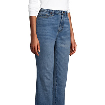 Straight Fit Jeans High Waist in Indigo für Damen in Petite-Größe image number 2