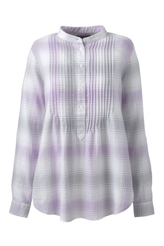 Women's Pintucked Brushed Cotton Tunic