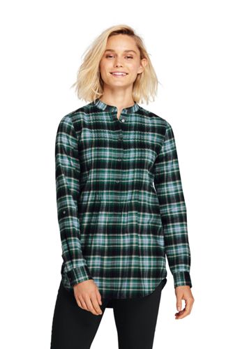 Women's Pintucked Brushed Cotton Tunic