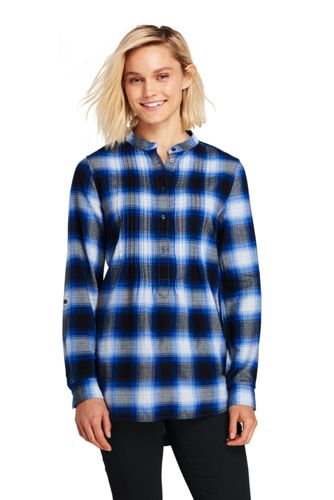 Women's Pintucked Brushed Cotton Tunic