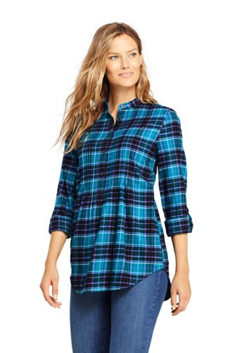 Women's Pintucked Brushed Cotton Tunic