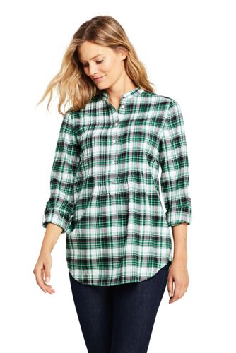 Women's Pintucked Brushed Cotton Tunic