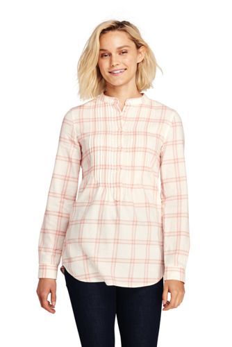 Women's Pintucked Brushed Cotton Tunic