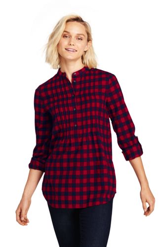 Women's Pintucked Brushed Cotton Tunic