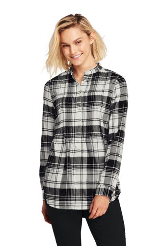 Women's Pintucked Brushed Cotton Tunic