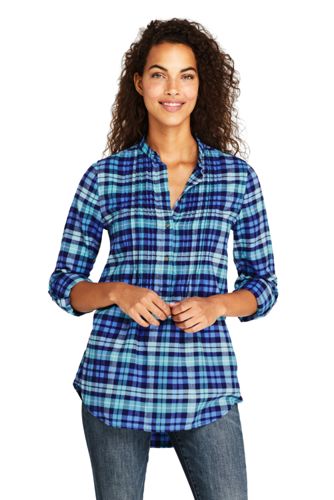 Women's Pintucked Brushed Cotton Tunic