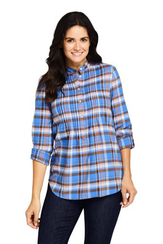 Women's Pintucked Brushed Cotton Tunic