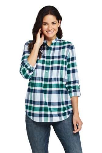 Women's Pintucked Brushed Cotton Tunic