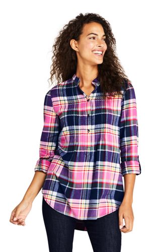 Women's Pintucked Brushed Cotton Tunic