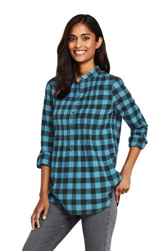 Women's Pintucked Brushed Cotton Tunic