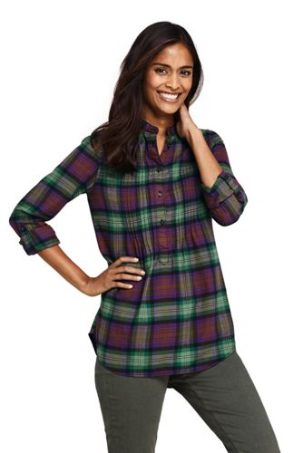 Women's Pintucked Brushed Cotton Tunic
