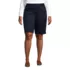 Women's Plus Size Plain Front Blend Chino Shorts, Front