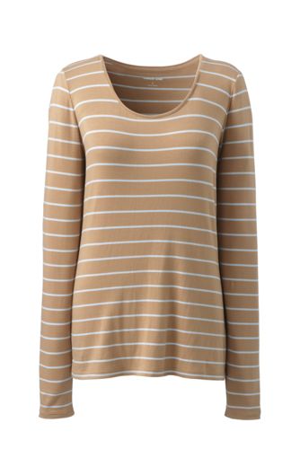 Women's Long Sleeve Cotton-modal Scoop Neck T-shirt
