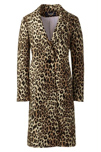 Women's Leopard Jacquard Coat | Lands' End