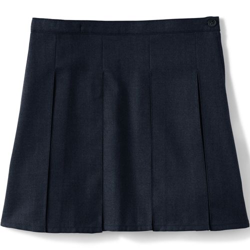 Lands' End School Uniform Women's Tall Solid Box Pleat Skirt Top of Knee 