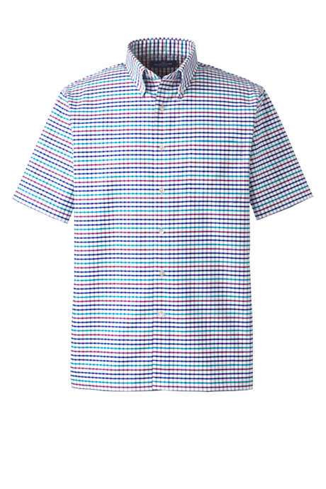 Men's Short Sleeve Buttondown Pattern Oxford Sport Shirt