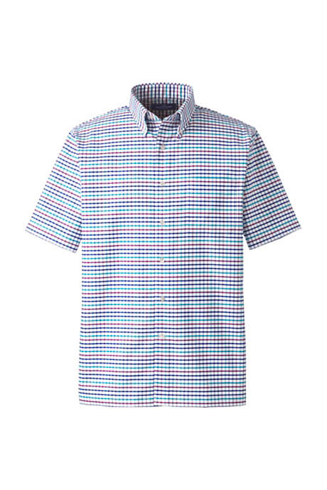 Men's Short Sleeve Buttondown Pattern Oxford Sport Shirt