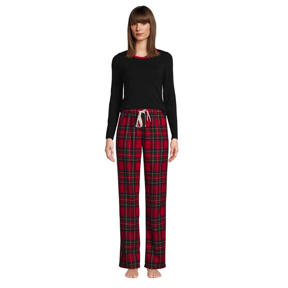 Long-Sleeve Top and Straight-Leg Pant Flannel Pyjama Set, Regular