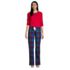 Women's Petite Pajama Set Knit Long Sleeve T-Shirt and Flannel Pants, alternative image