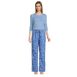 Women's Pajama Set Knit Long Sleeve T-Shirt and Flannel Pants, alternative image