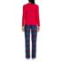 Women's Petite Pajama Set Knit Long Sleeve T-Shirt and Flannel Pants, Back