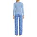 Women's Pajama Set Knit Long Sleeve T-Shirt and Flannel Pants, Back