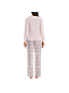 Flanell Pyjama-Set mit gemusterter Hose für Damen in Normalgröße image number 1