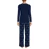 Women's Pajama Set Knit Long Sleeve T-Shirt and Flannel Pants, Back