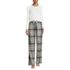 Women's Pajama Set Knit Long Sleeve T-Shirt and Flannel Pants, Front