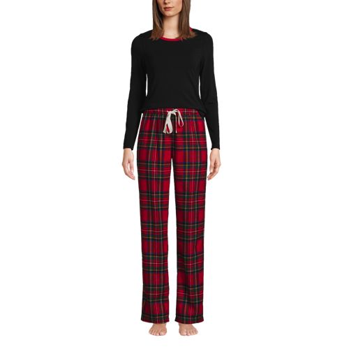 Lands' End Women's Tall Print Flannel Pajama Pants