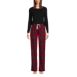 Women's Petite Pajama Set Knit Long Sleeve T-Shirt and Flannel Pants, Front